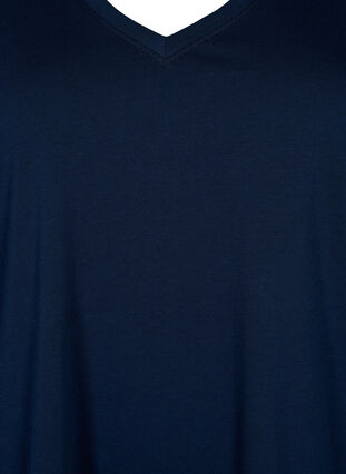 Cotton t-shirt with v-neck, Navy Blazer, Packshot image number 2