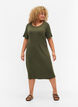 Viscose rib midi dress with short sleeves, Thyme, Model image number 2