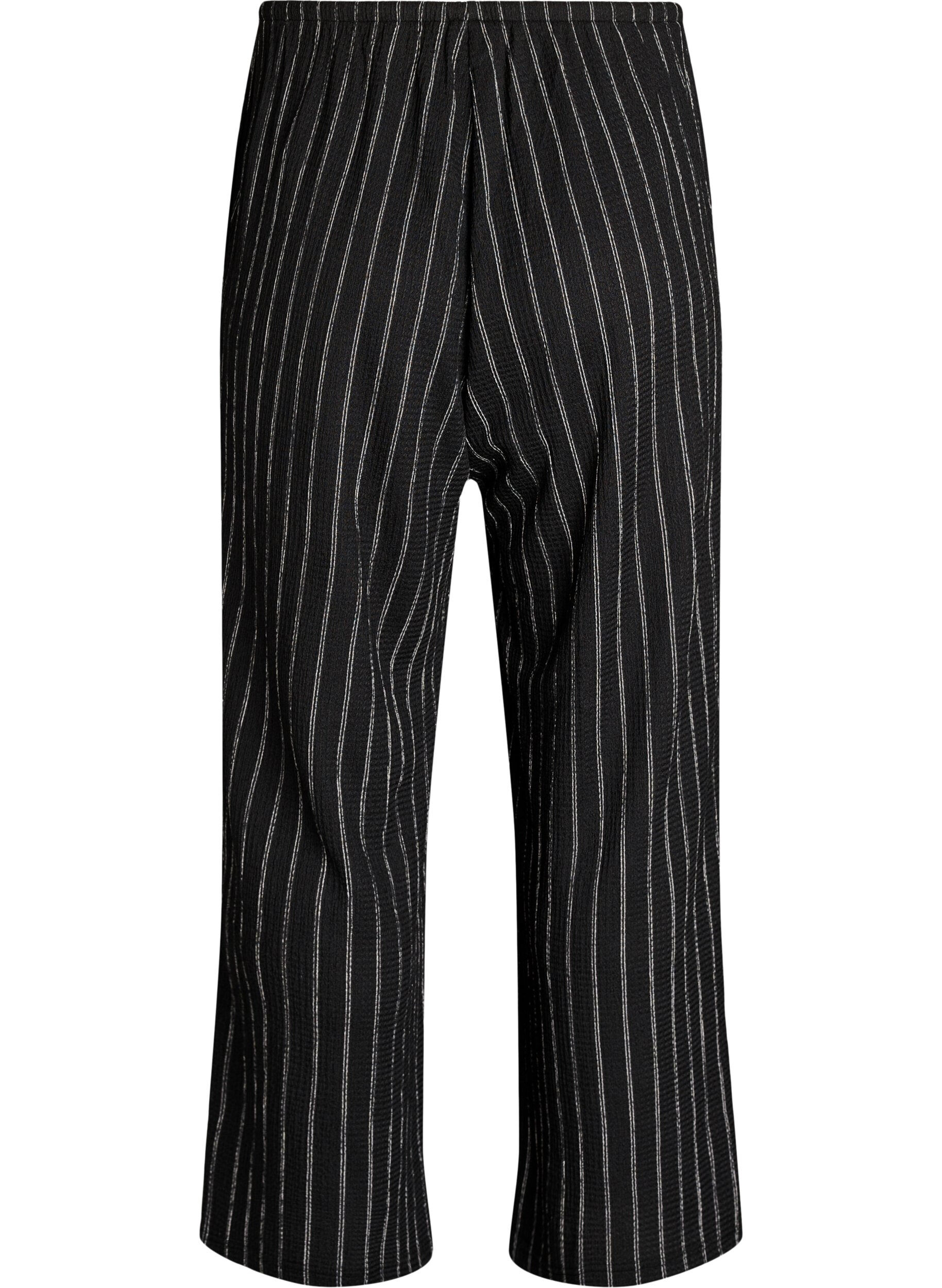 ZizzifashionWide-leg trousers in a light textured fabric, Black, Packshot image number 1