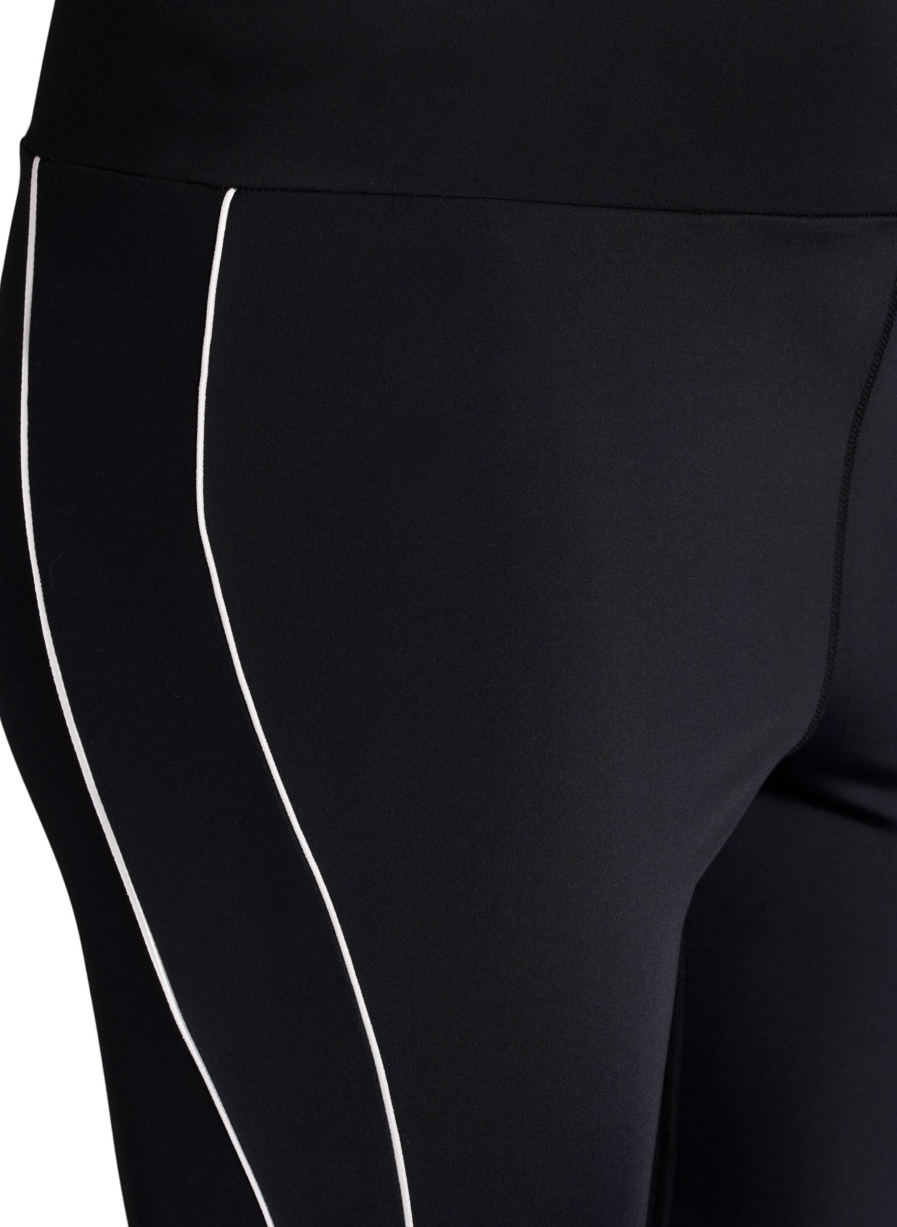 Zizzifashion 7/8-length training tights with sporty contrast piping, Black, Packshot image number 2