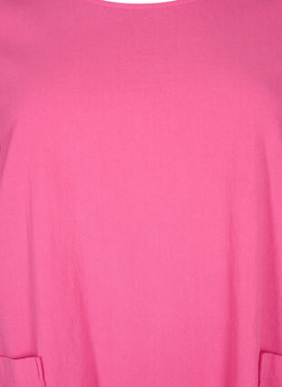 FLASH - Short sleeved tunic in cotton, Raspberry Rose, Packshot image number 2