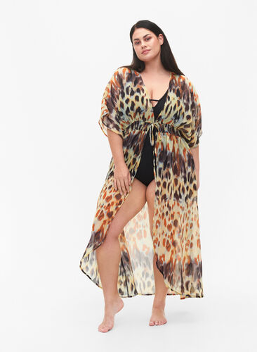Beach printed kimono, Abstract Leopard, Model image number 0