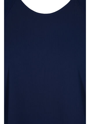 Short-sleeved blouse with rounded neckline, Navy Blazer, Packshot image number 2