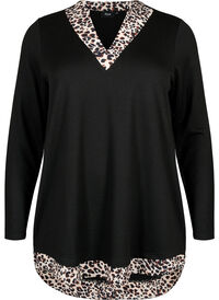 Long sleeve blouse with look a-like shirt