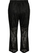 Eyelet lace trousers with straight legs, Black, Packshot image number 1