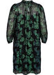 Floral viscose dress with lurex structure, Black w. Green Lurex, Packshot image number 1
