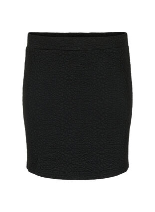 Short skirt with texture, Black, Packshot image number 0