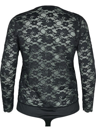 Lace body with long sleeves, Black, Packshot image number 1