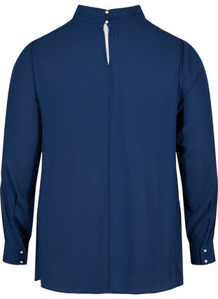 Long-sleeved high neck blouse, Navy Blazer, Packshot image number 1