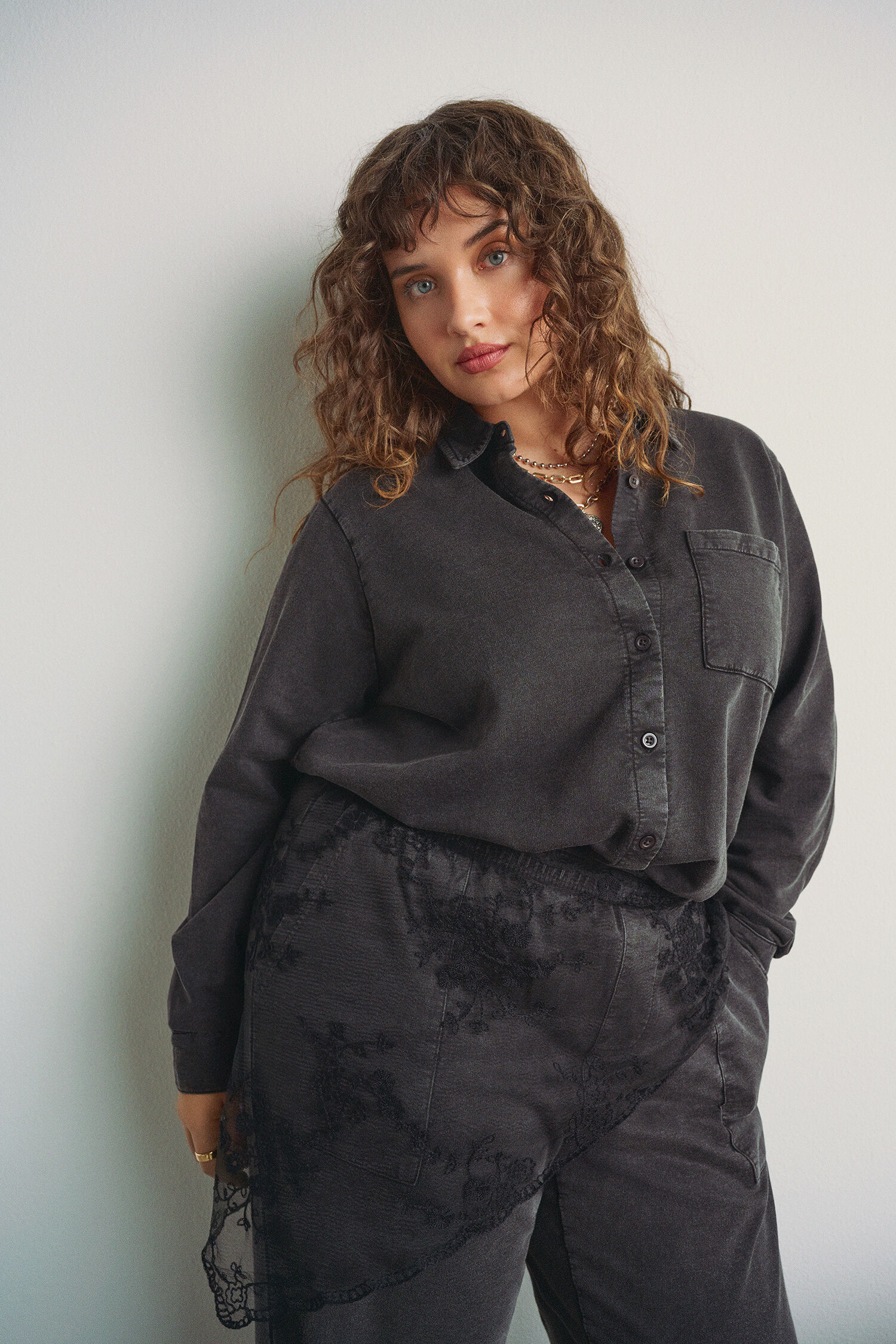 Zizzifashion Matching grey set with details, , Model