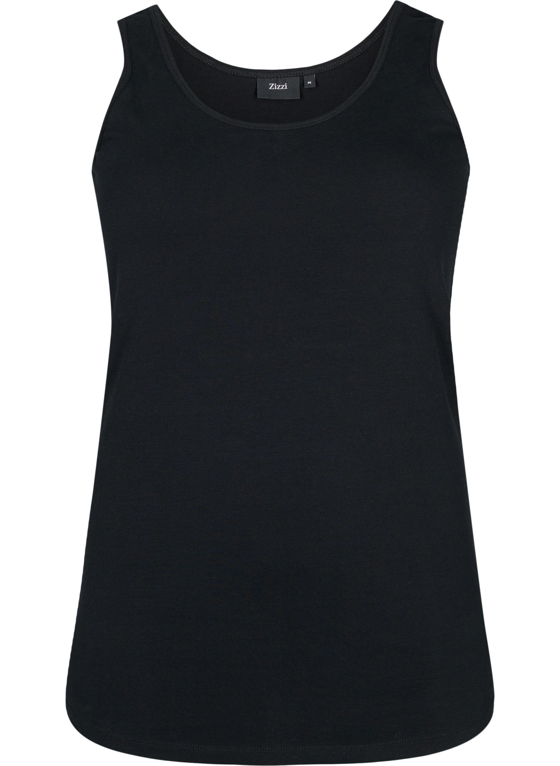 ZizzifashionCotton basic top, Black, Packshot image number 0
