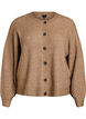 Rib knit cardigan with buttons, Brown, Packshot image number 0
