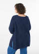 Knitted jumper with a diagonal pattern and raglan sleeves, Blue, Model image number 2