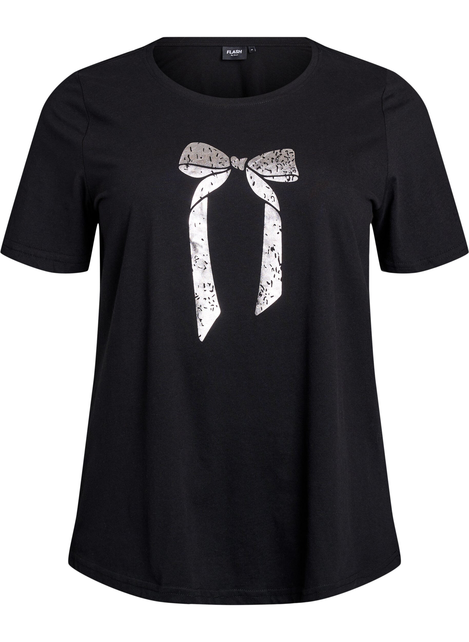 ZizzifashionT-shirt with motif, Black, Packshot image number 0