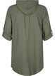 Hooded tunic in cotton and linen, Thyme, Packshot image number 1