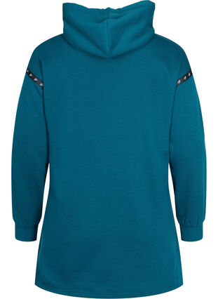 Long sweatshirt with slits and pocket, Deep Teal, Packshot image number 1