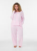 Cardigan in organic cotton with eyelet embroidery, Pink, Model image number 1