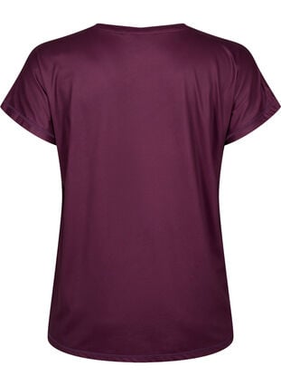 Short-sleeved workout t-shirt, Italian Plum, Packshot image number 1