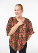 Blouse with paisley print and 3/4 sleeves, Blue, Model image number 3
