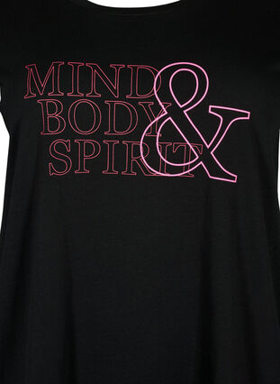 Training T-shirt with print, Black w. Mind/Body, Packshot image number 2