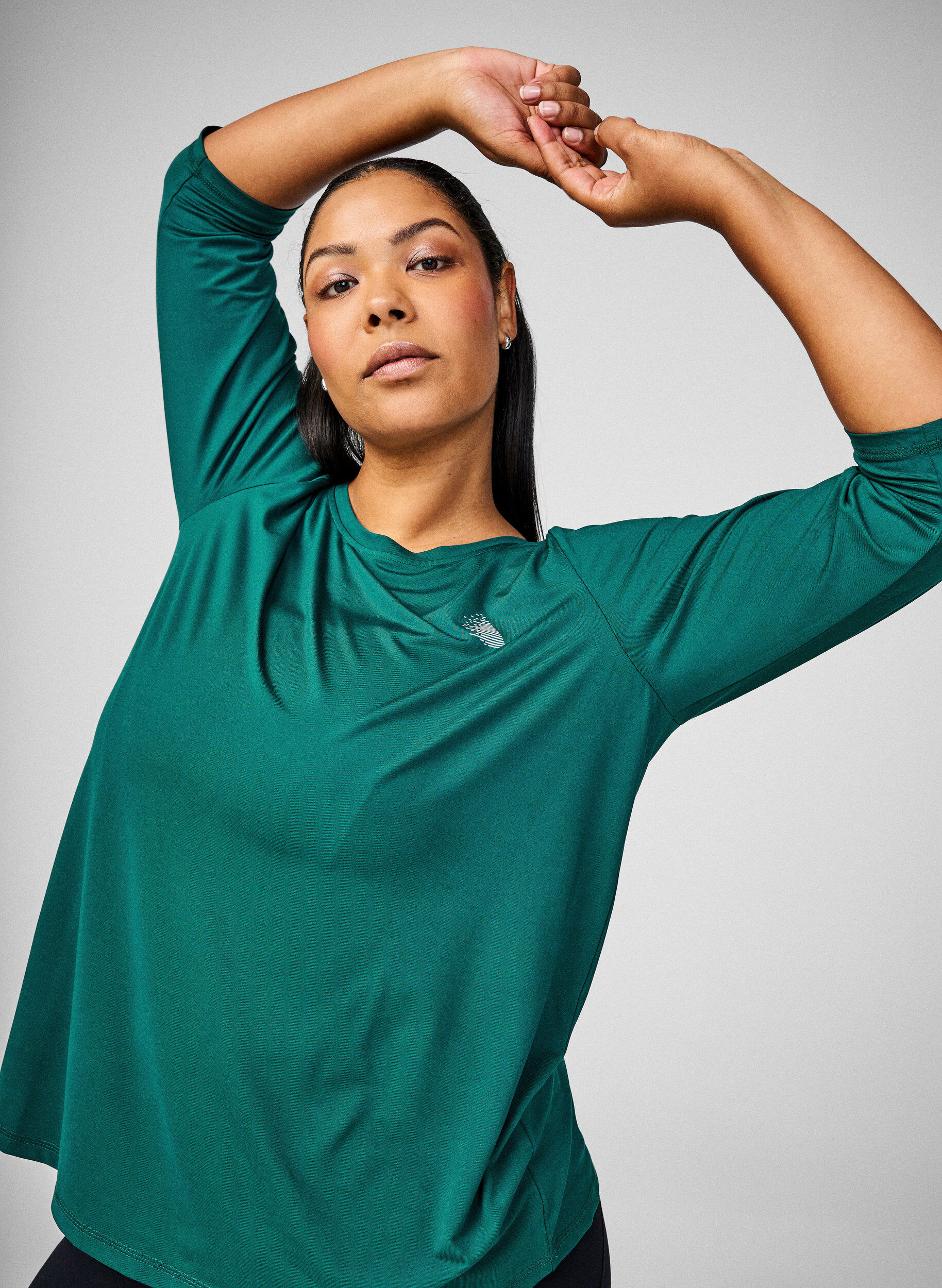 Zizzifashion Sports top with 3/4 sleeves, Green, Image image number 0