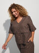 Checked blouse with chest pockets, Brown, Model image number 0