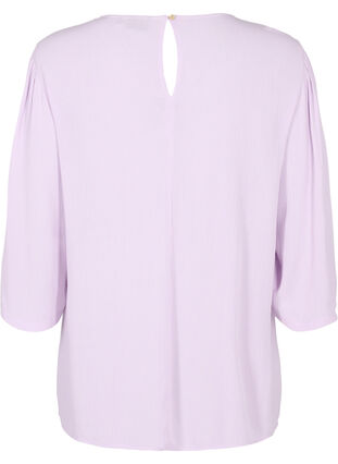 Plain-coloured blouse in 100% viscose, Orchid Bloom, Packshot image number 1
