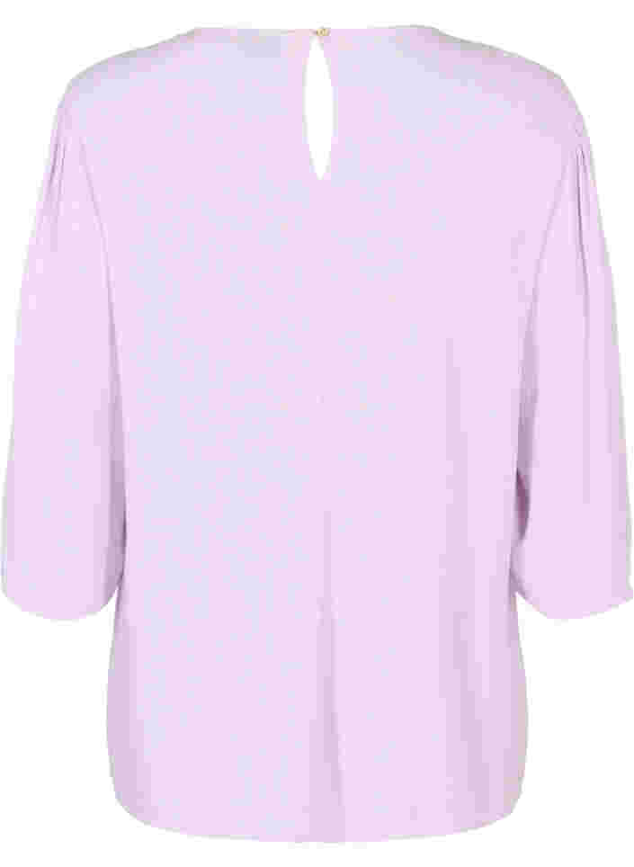 Plain-coloured blouse in 100% viscose, Orchid Bloom, Packshot image number 1