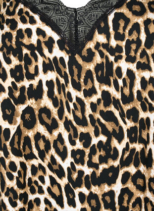 Top with lace in viscose, Leopard, Packshot image number 2