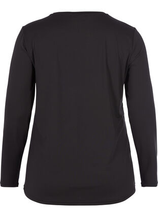 Long-sleeved fitness top, Black, Packshot image number 1