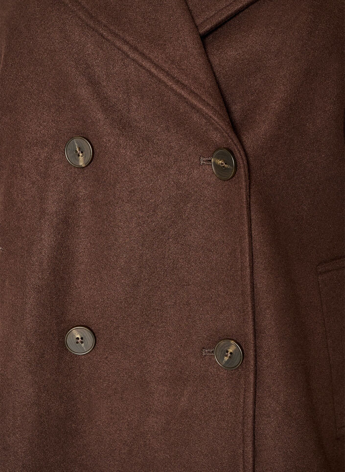 Short coat with double-breasted button closure, Brown, Packshot image number 2