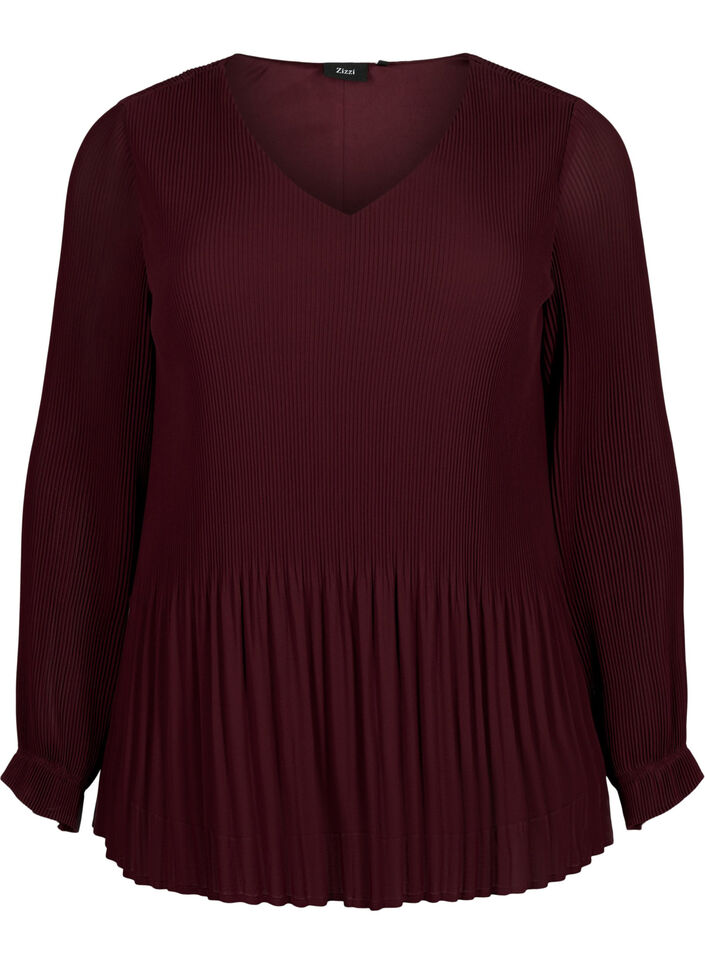 DRAPED V-NECK PLEATED BLOUSE main image 0