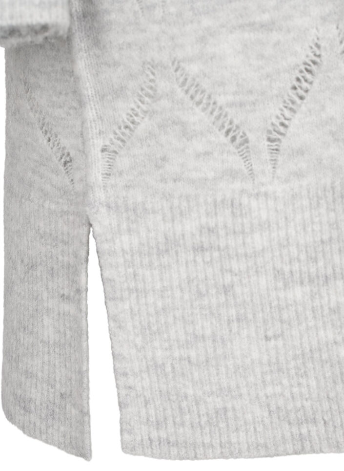 Long sleeve knitted cardigan, Light Grey Melange, Packshot image number 3
