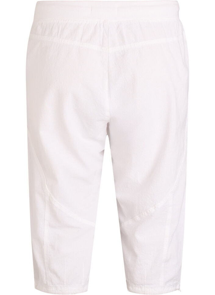 Cotton Capri trousers, White, Packshot image number 1