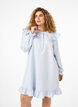 Jacquard dress with long sleeves and ruffle detail, Light Blue, Model image number 0