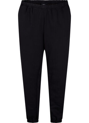 Loose cotton trousers with pockets, Black, Packshot image number 0