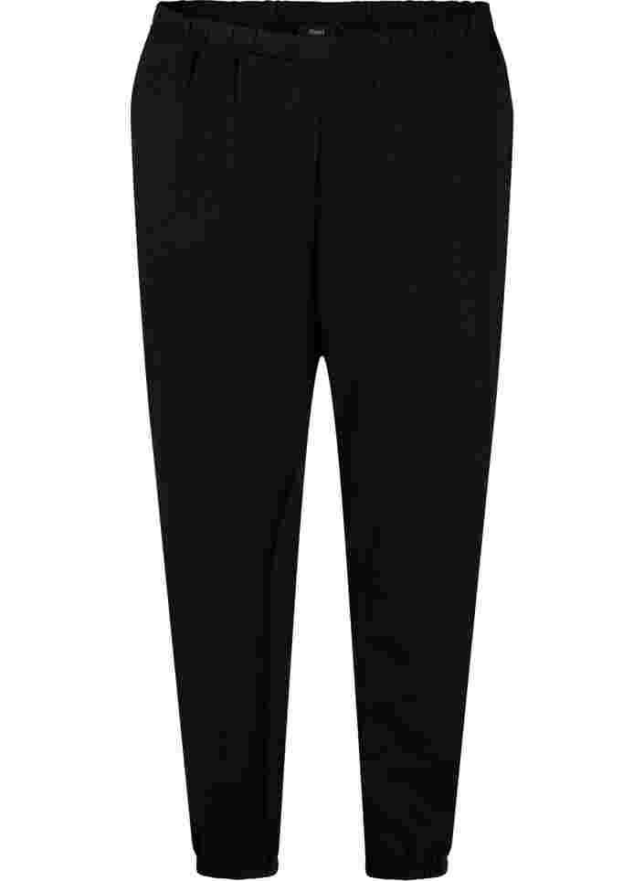 Loose cotton trousers with pockets, Black, Packshot image number 0
