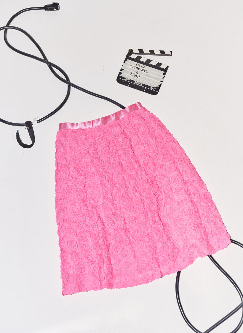 Midi skirt with 3D flowers, Dianthus, Image image number 0