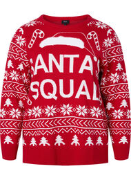 Pullover with Christmas pattern, Tango Red, Packshot