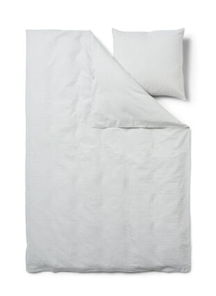Cotton checkered bedding set, Grey/White Check, Packshot image number 1
