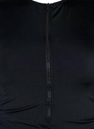 Swimsuit with zipper and short sleeves, Black, Packshot image number 2