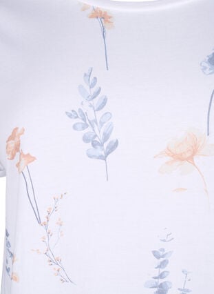 Organic cotton T-shirt with floral print, Bright W. AOP Flower, Packshot image number 2