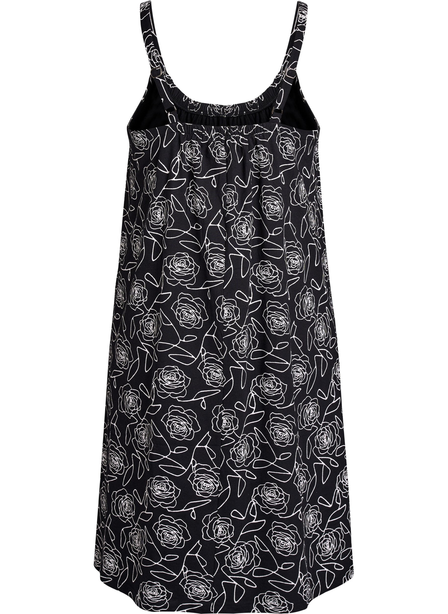 ZizzifashionKnee-length strap dress in organic cotton, Black, Packshot image number 1