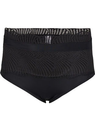 Super high rise, lacy knickers, Black, Packshot image number 0