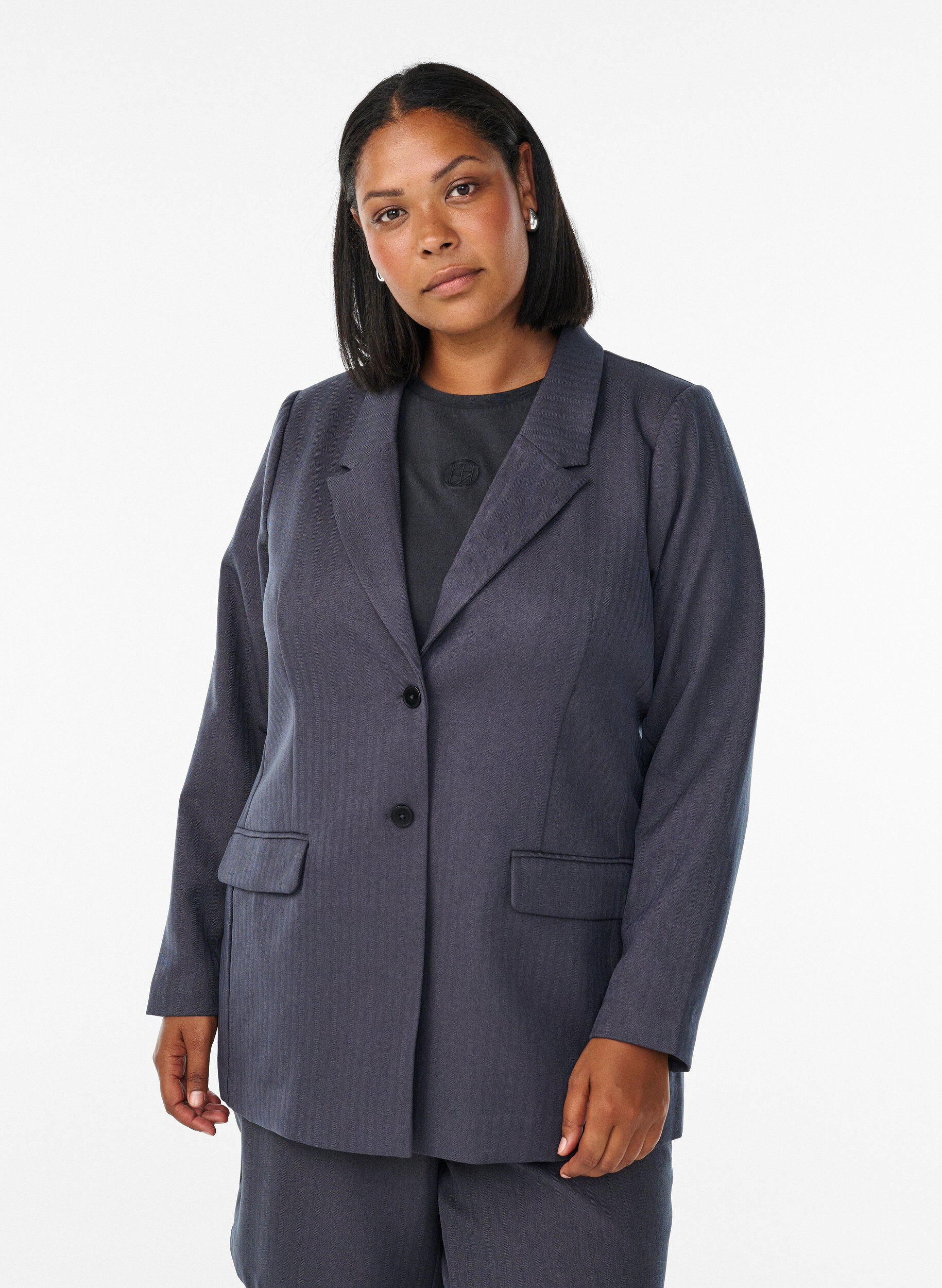 Classic blazer with pockets, Dark Grey, Model