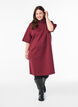 Short sweatshirt dress with high collar and zip, Dark Bordeaux, Model image number 1