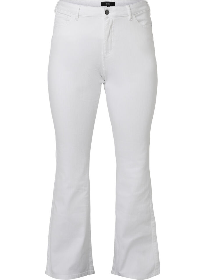 High-waisted Ellen bootcut jeans, White, Packshot image number 0