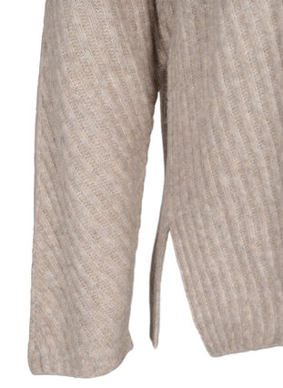 Knit sweater with slit, Simply Taupe Mel., Packshot image number 3