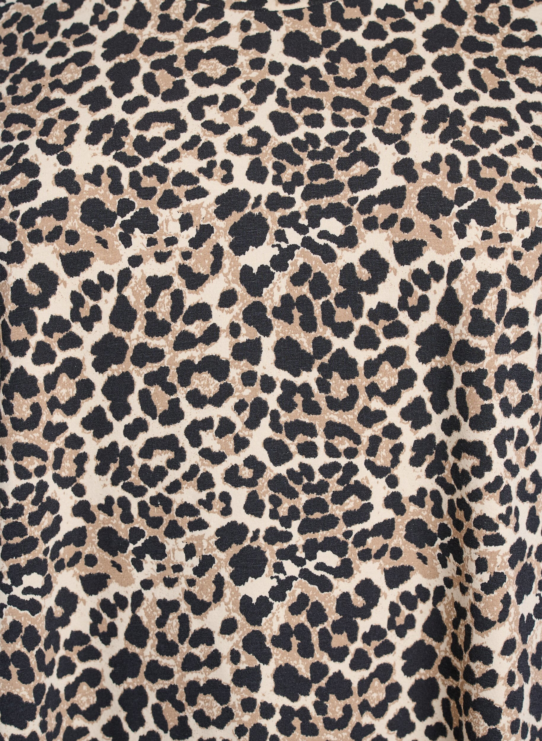 Zizzifashion Short T-shirt dress in cotton jersey, Brown, Packshot image number 2