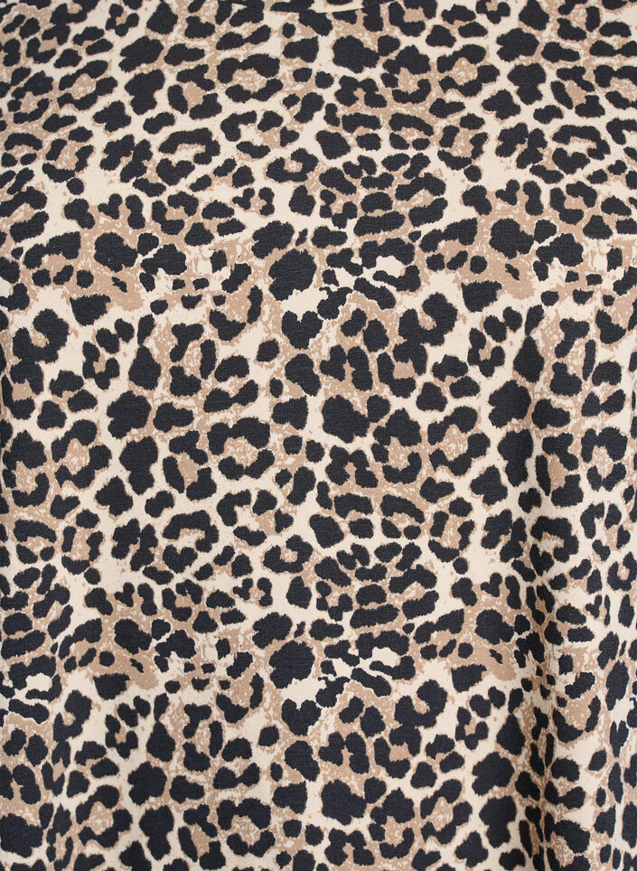 Short T-shirt dress in cotton jersey, Brown, Packshot image number 2